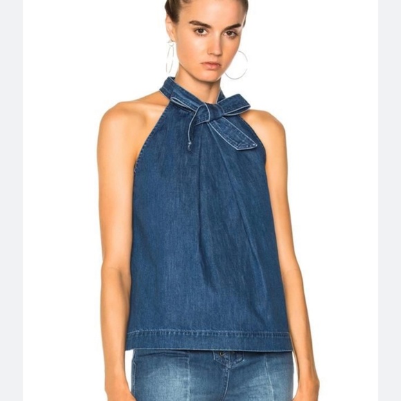 Ulla Johnson Blue Mako Denim Halter - Indigo Blue: Size 6 - Picture 1 of 5